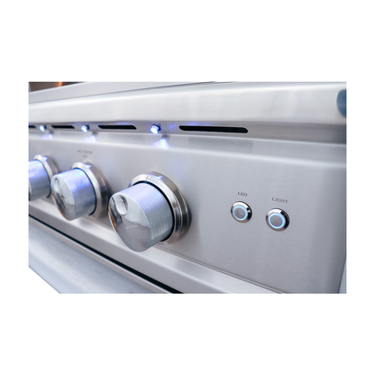 Renaissance Cutlass Pro Series 38" 5-Burner Built-In Natural Gas Grill With Briquette Tray Burner Covers