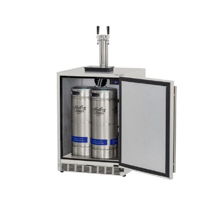Renaissance UL Rated Dual Tap Stainless Kegerator