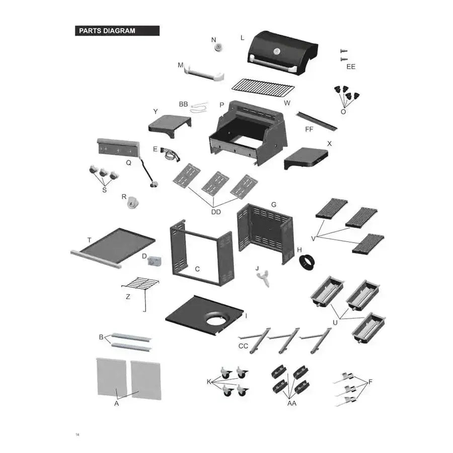 Saber Cast Black 3-Burner Freestanding Gas Grill