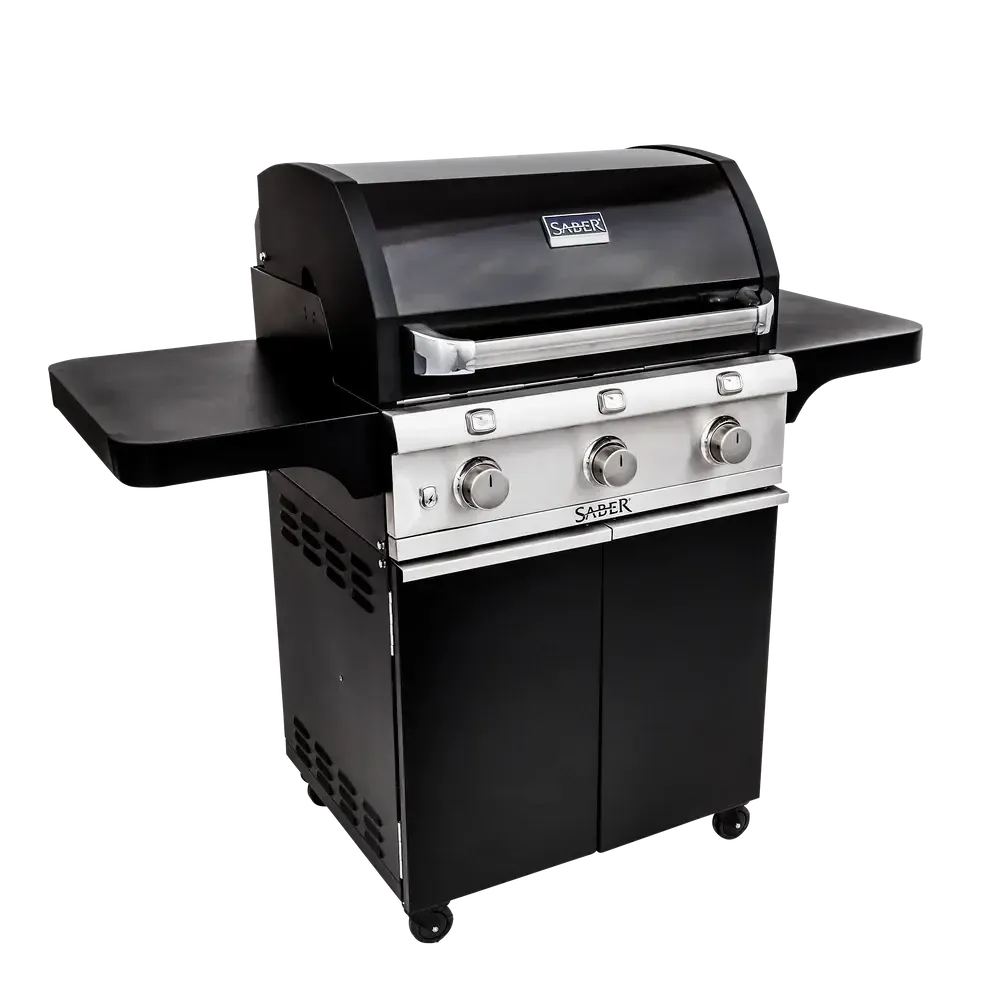 Saber Deluxe Black 3-Burner Freestanding Gas Grill