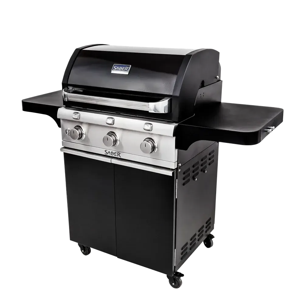 Saber Deluxe Black 3-Burner Freestanding Gas Grill