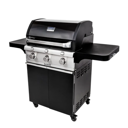 Saber Deluxe Black 3-Burner Freestanding Gas Grill