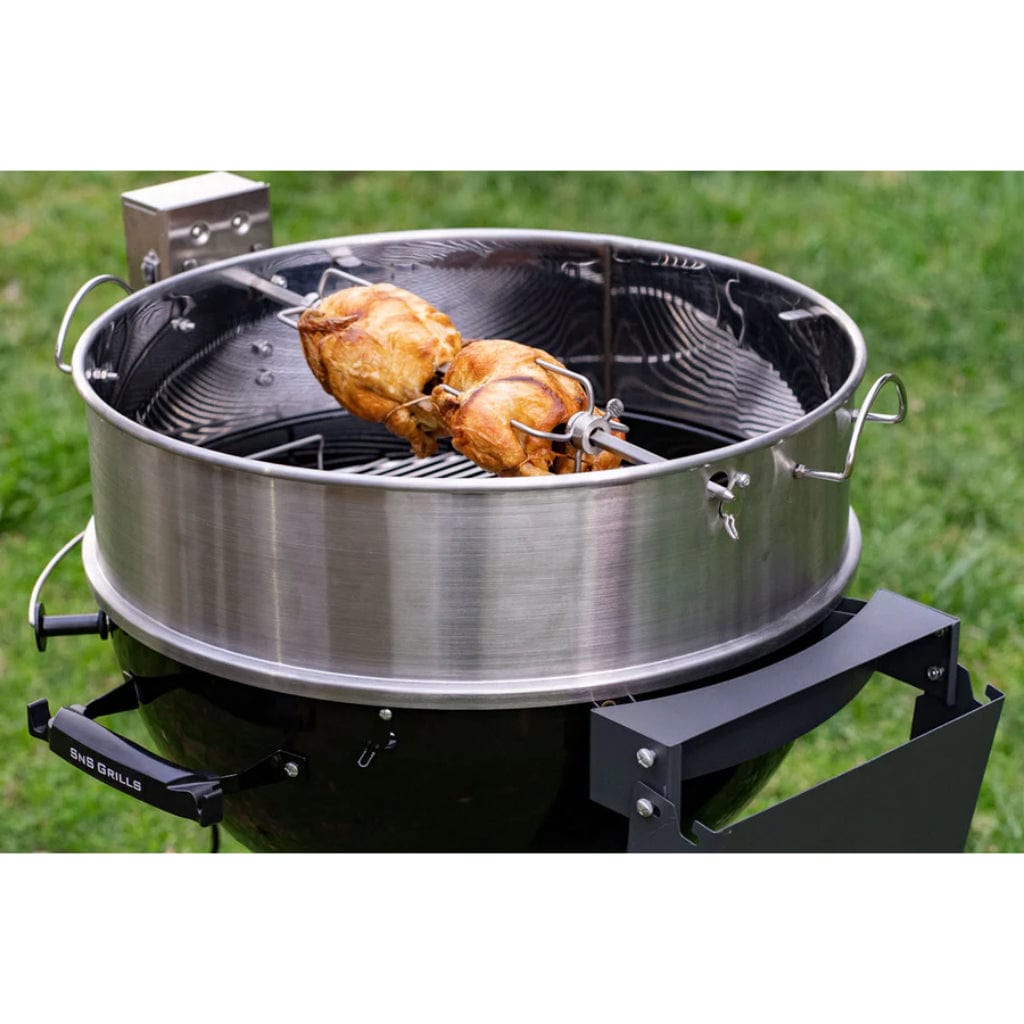 SnS Grills Slow 'N Sear Kettle Grill Ring Rotisserie Kit