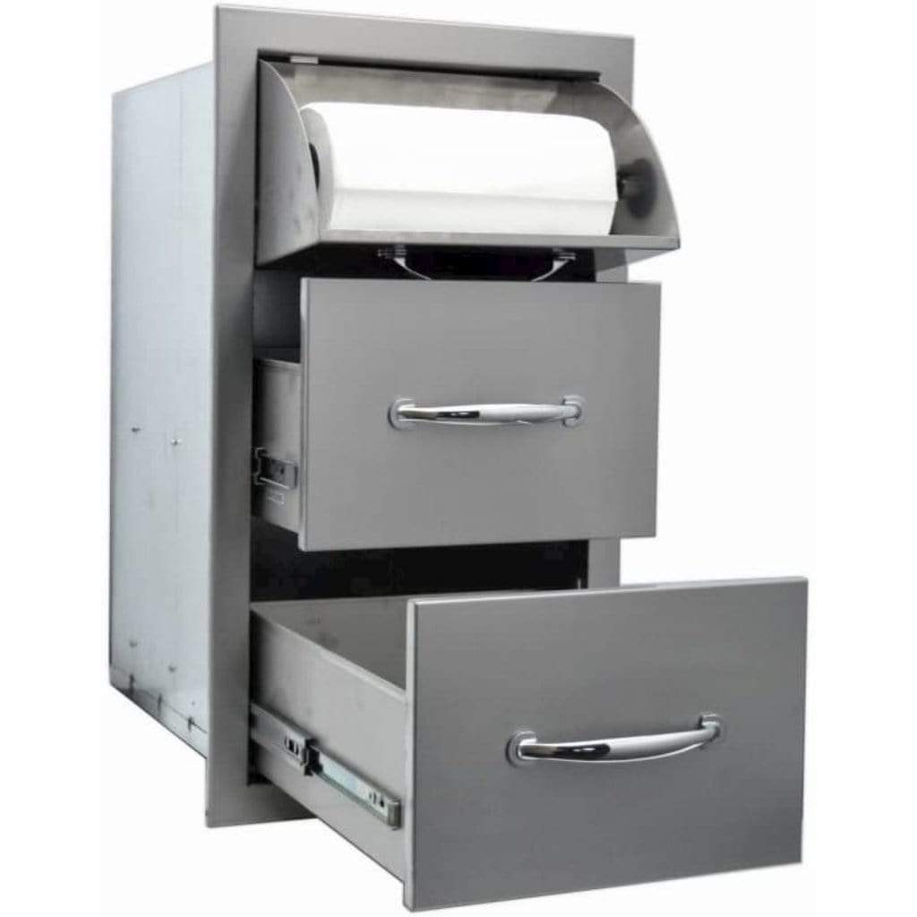 Sole Gourmet 17" Stainless Steel Enclosed Deluxe Towel & Drawer Combo