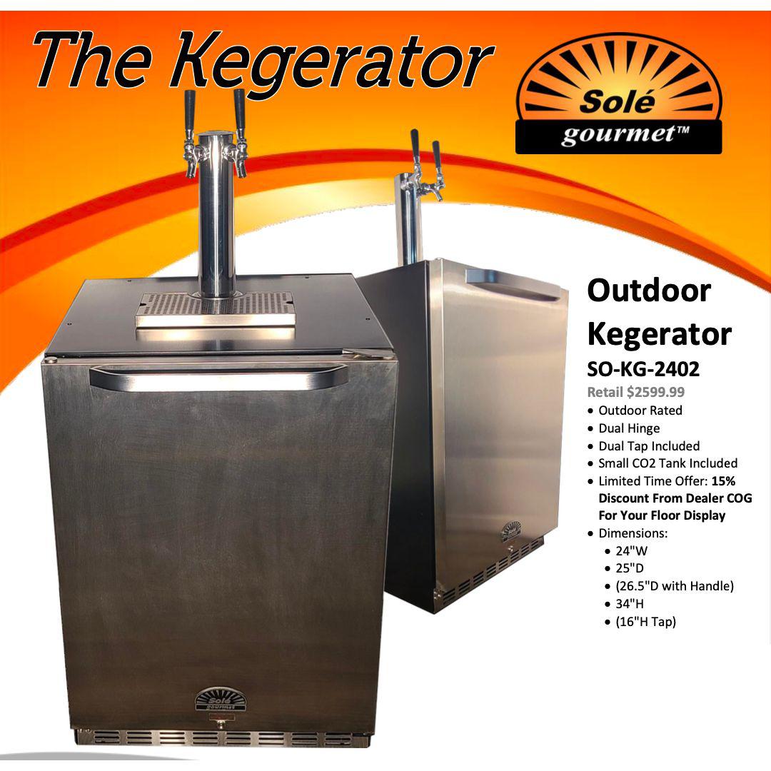 Sole Gourmet 24" Outdoor Kegerator Dual Tap Included