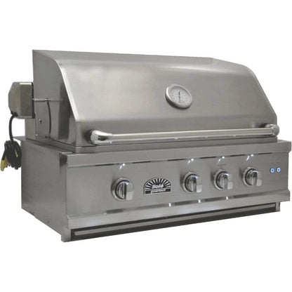 Sole Gourmet 30″ Luxury Series 4-Burner Built-In Grill with LED Control Lighting & Rotisserie
