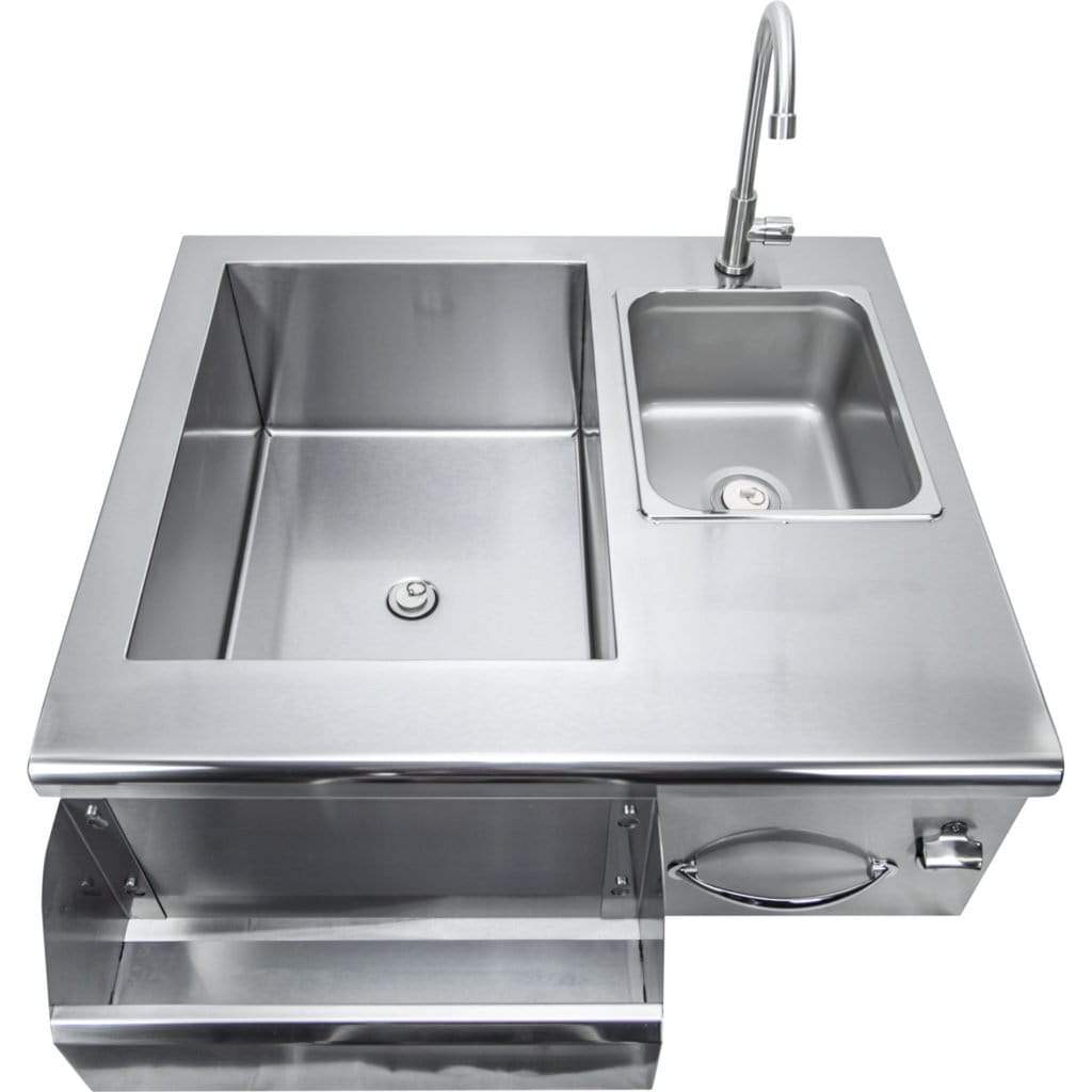 Sole Gourmet 30" Stainless Steel Bartender Sink And Cooler for Built-In BBQ Islands