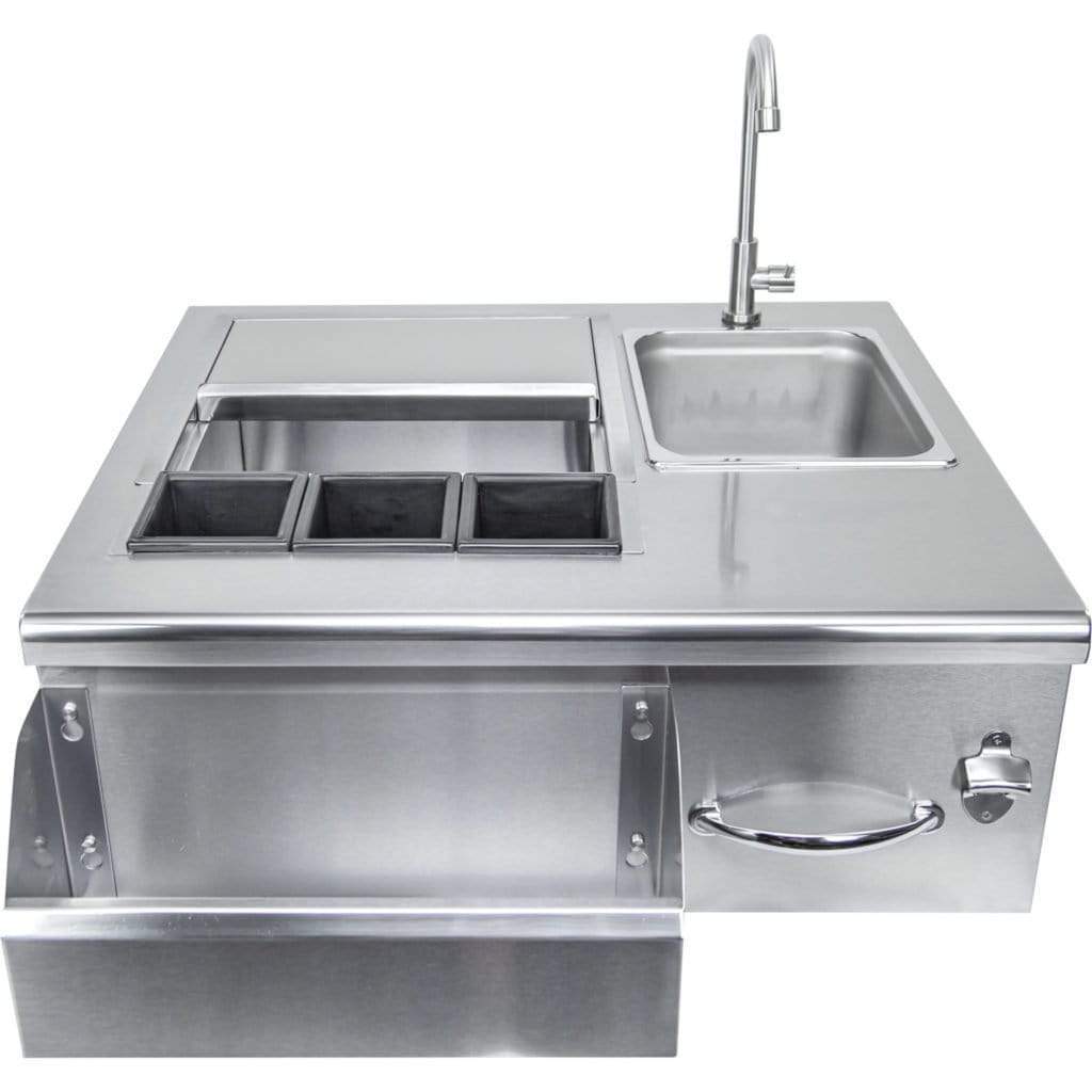 Sole Gourmet 30" Stainless Steel Bartender Sink And Cooler for Built-In BBQ Islands