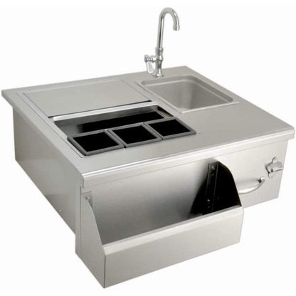 Sole Gourmet 30" Stainless Steel Bartender Sink And Cooler for Built-In BBQ Islands