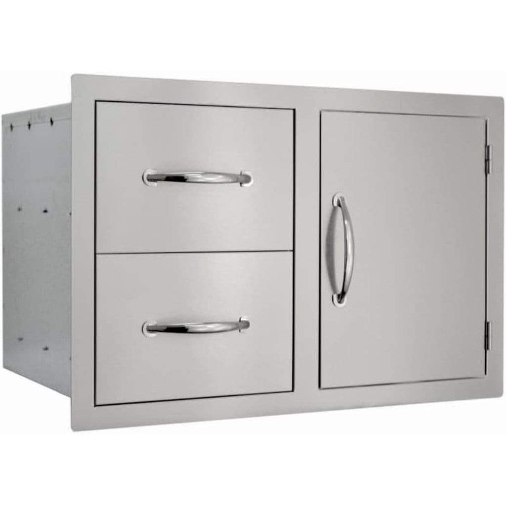 Sole Gourmet 30" x 20" Stainless Steel Flat Frame Door & Double Drawer Combo