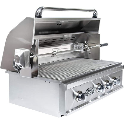 Sole Gourmet 32" TR Series 4-Burner Built-In Grill with LED Control Lighting & Rotisserie