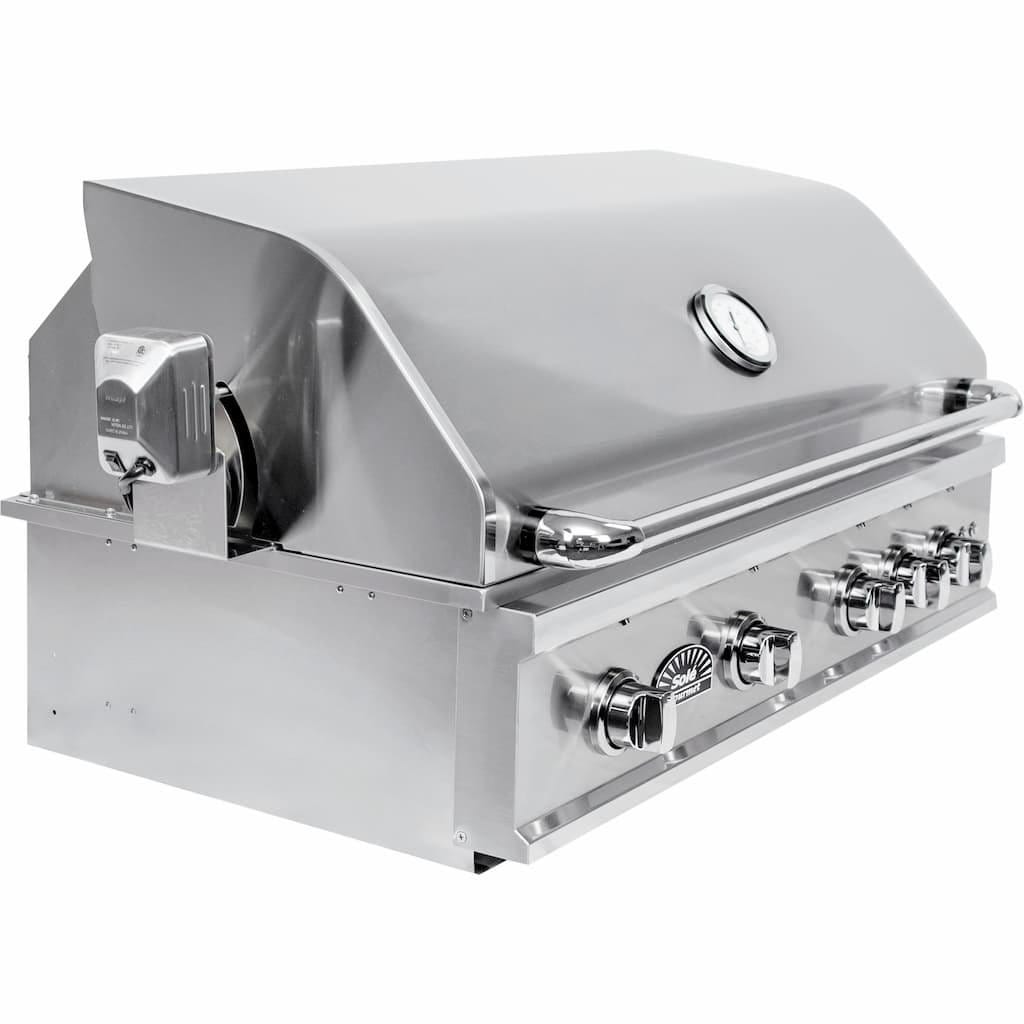 Sole Gourmet 38" TR Series 5-Burner Built-In Grill with LED Control Lighting & Rotisserie