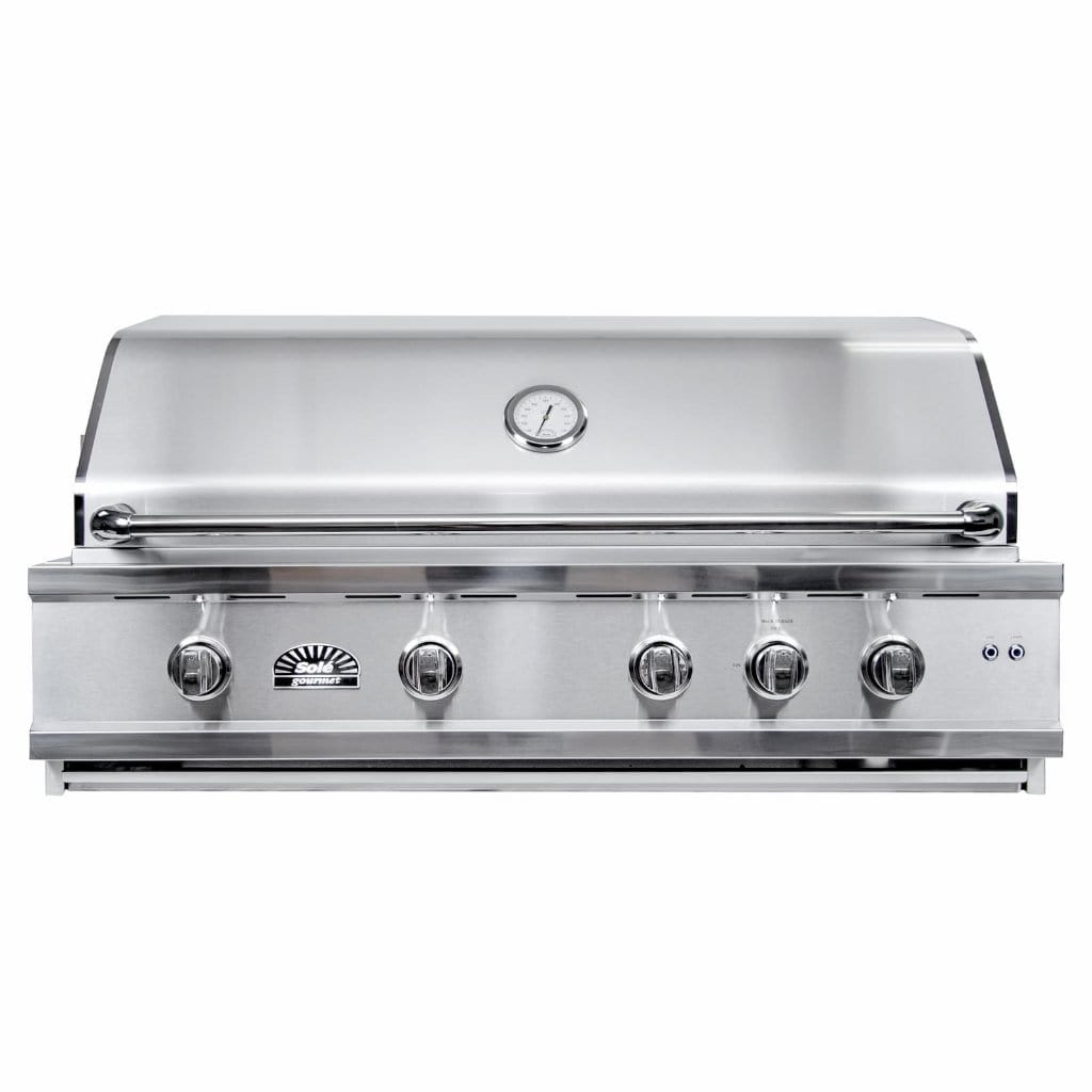 Sole Gourmet 42″ Luxury Series 5-Burner Built-In Grill with LED Control Lighting & Rotisserie