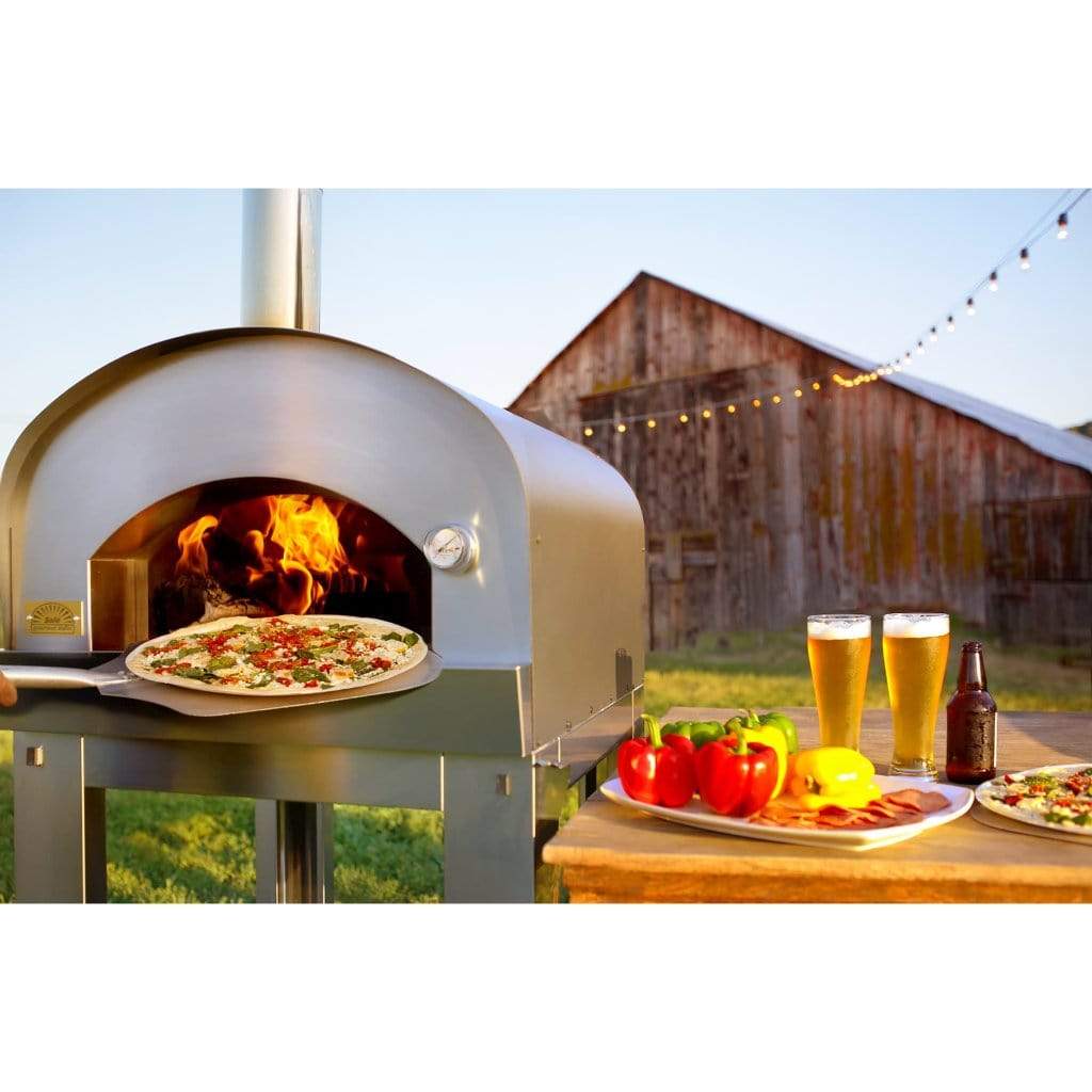 Sole Gourmet Italia 24" x 24" Wood-Fired Pizza Oven and Cart Package