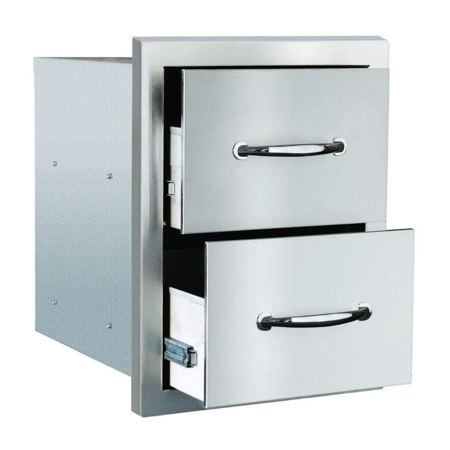 Summerset 17" Stainless Steel Double Drawer with Masonry Frame Return