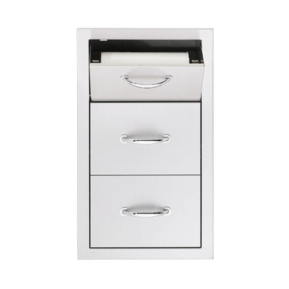 Summerset 17" Stainless Steel Vertical 2-Drawer & Paper Towel Holder Combo