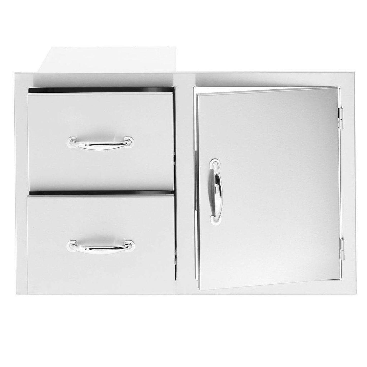 Summerset 33" Stainless Steel 2-Drawer & Access Door Combo with Masonry Frame Return