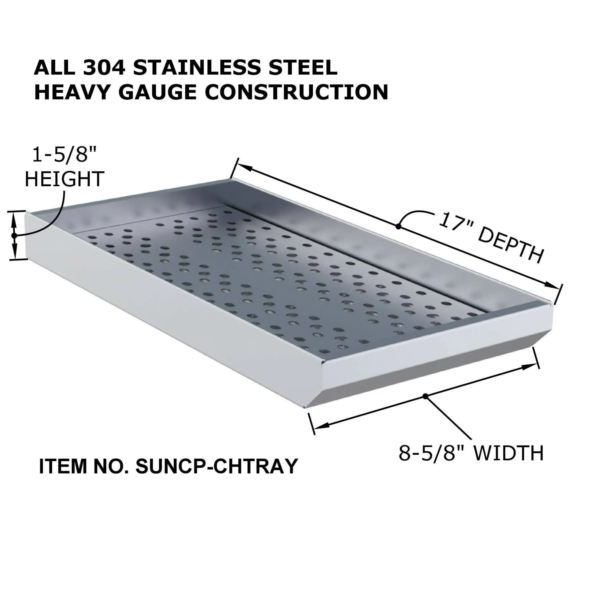 Sunstone 10" Stainless Steel 3-in-1 Charcoal Wood Burning & Smoking Tray