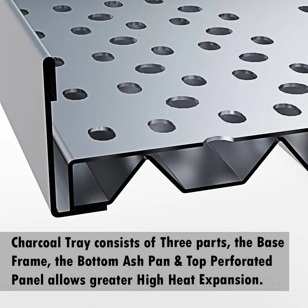 Sunstone 10" Stainless Steel 3-in-1 Charcoal Wood Burning & Smoking Tray