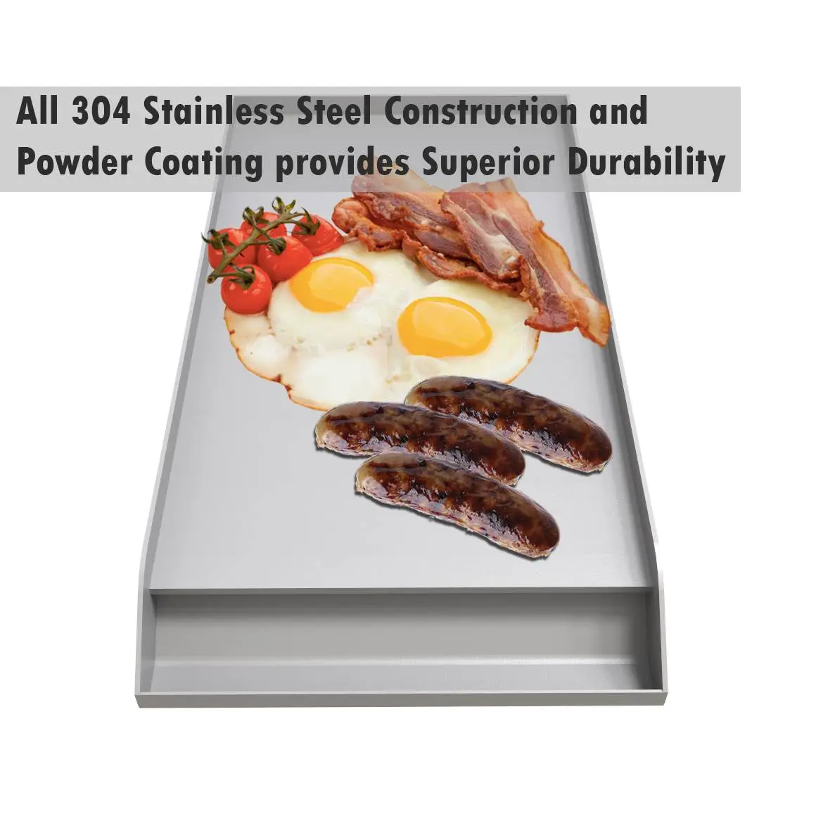 Sunstone 10" Wide Stainless Steel Griddle with Oil Reservoir