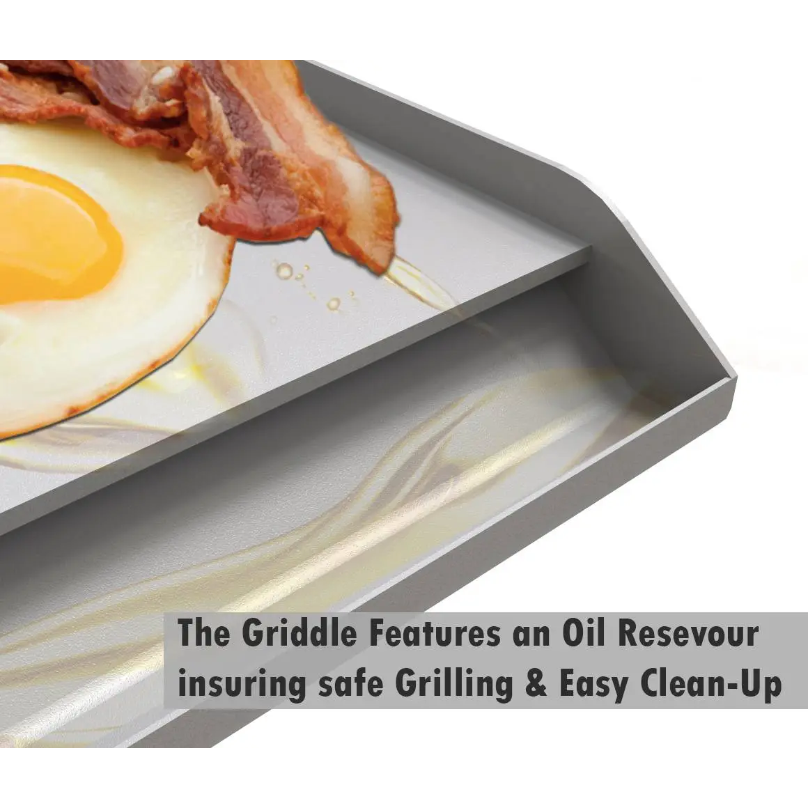 Sunstone 10" Wide Stainless Steel Griddle with Oil Reservoir