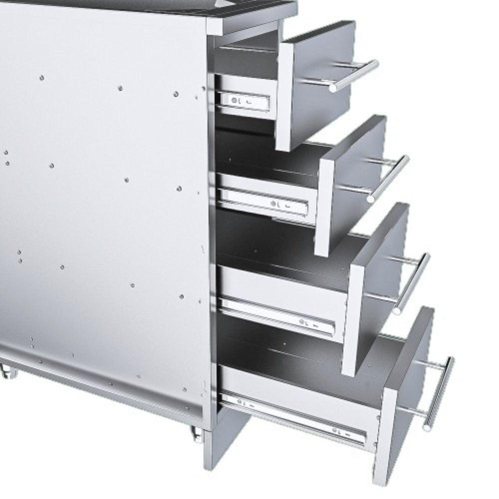 Sunstone 12" Stainless Steel 4 Multi Drawer Storage Base Cabinet