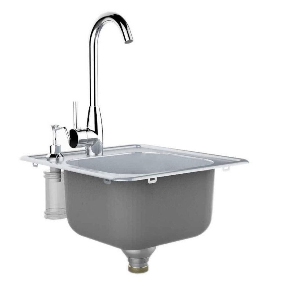 Sunstone 17" Stainless Steel Drop in Single Sink with Hot & Cold Water Faucet