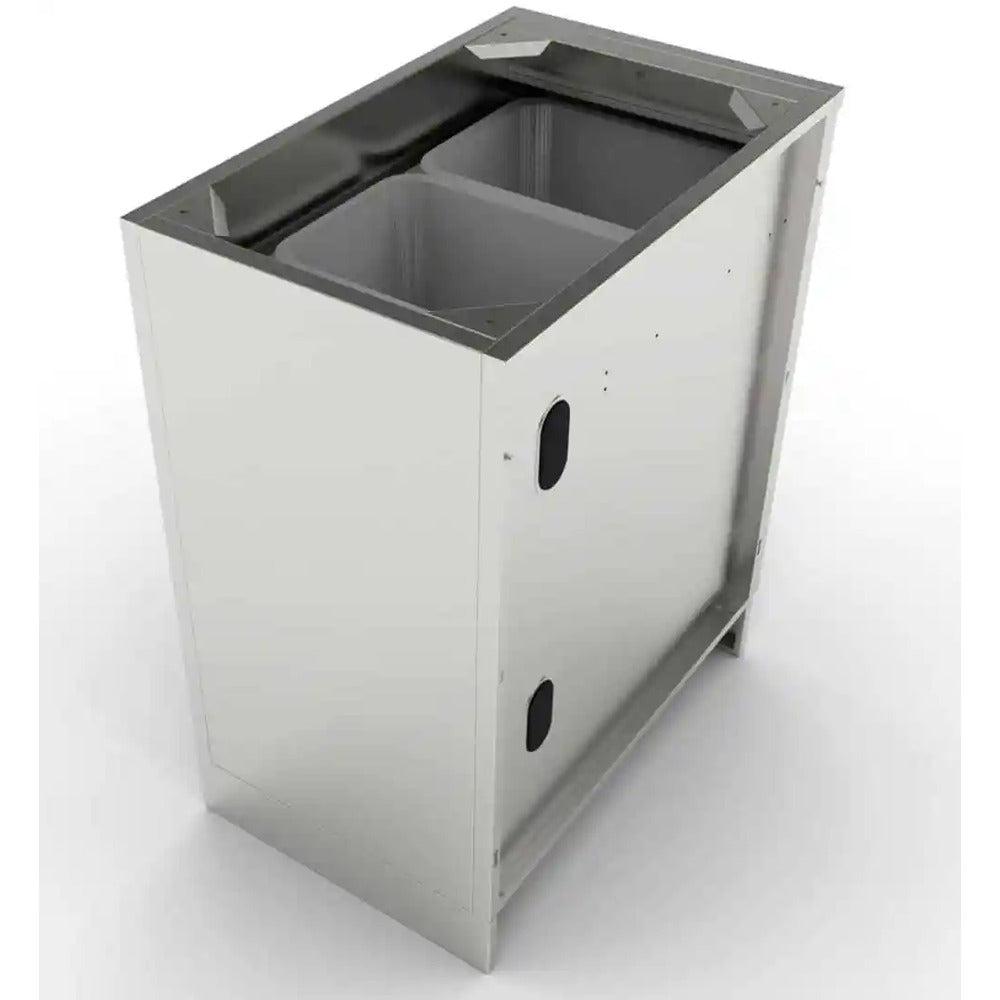 Sunstone 18" Stainless Steel Trash Drawer Cabinet w/Two Top Loading Bins