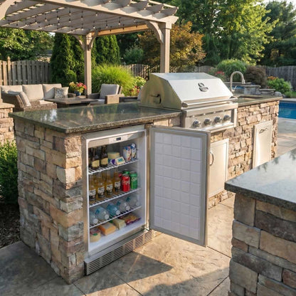 Sunstone 21" 4.1 Cu. Ft. Stainless Steel Outdoor Rated Premium Compact Refrigerator