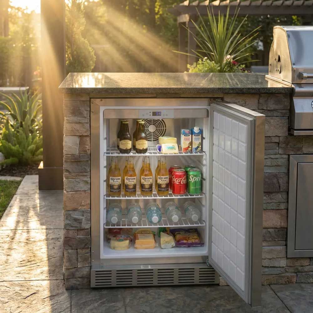 Sunstone 21" 4.1 Cu. Ft. Stainless Steel Outdoor Rated Premium Compact Refrigerator