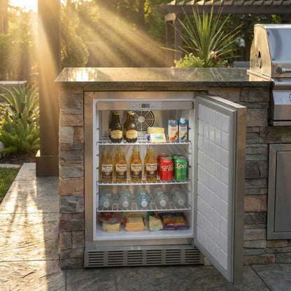 Sunstone 21" 4.1 Cu. Ft. Stainless Steel Outdoor Rated Premium Compact Refrigerator