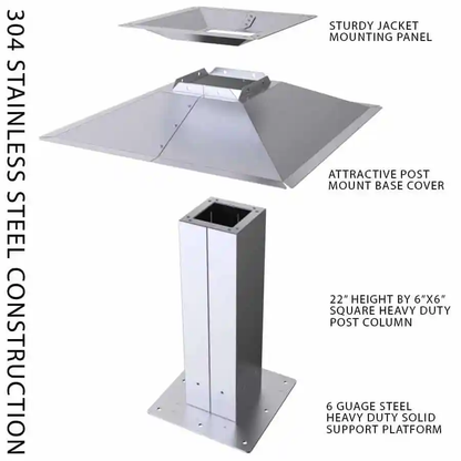 Sunstone 22" Stainless Steel Post Fixture Mount for Grill Jacket