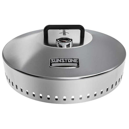 Sunstone 24" Diameter Stainless Steel Large Hood with Exhaust/Temperature Gauge and Sturdy Handle