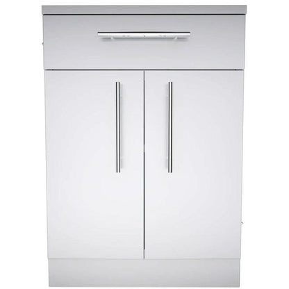Sunstone 24" Stainless Steel Double Door Base Cabinet w/Shelf & Reversible Top Drawer