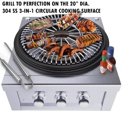 Sunstone 24" Stainless Steel Power Cirque Natural Gas Burner - Complete Package