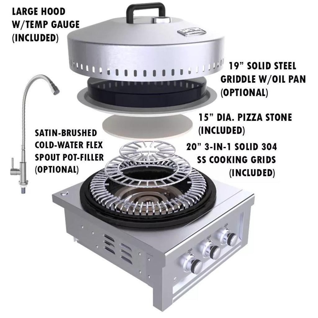 Sunstone 24" Stainless Steel Power Cirque Natural Gas Burner - Complete Package