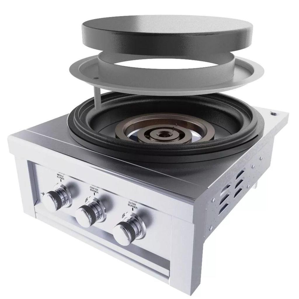 Sunstone 24" Stainless Steel Power Cirque Natural Gas Burner with Solid Steel Griddle