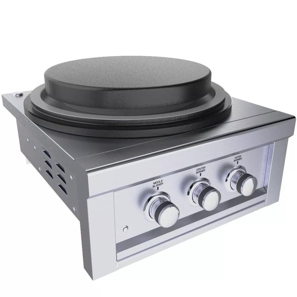 Sunstone 24" Stainless Steel Power Cirque Propane Burner with Solid Steel Griddle