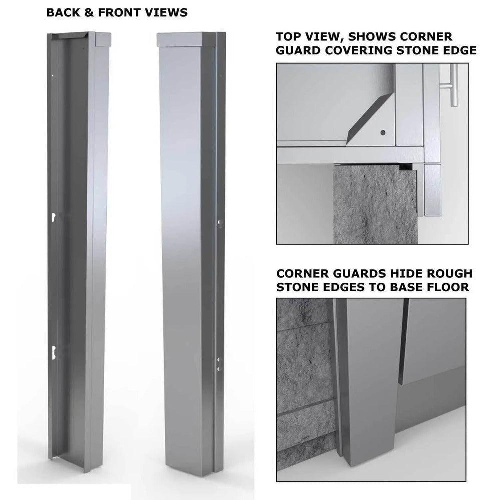 Sunstone 3" Stainless Steel End Corner Guard Panel for Right Side of Base Cabinets