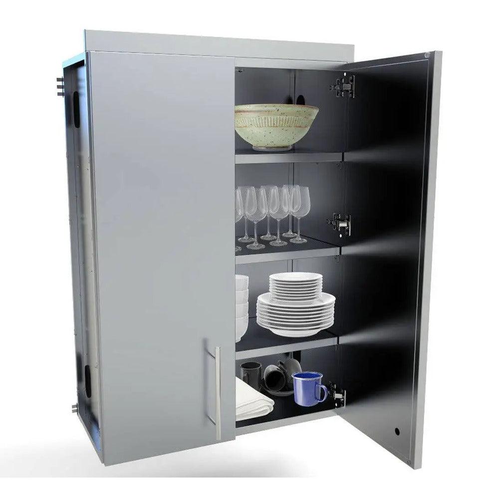 Sunstone 30" Stainless Steel Full Height Double Door Cabinet w/Four Shelves