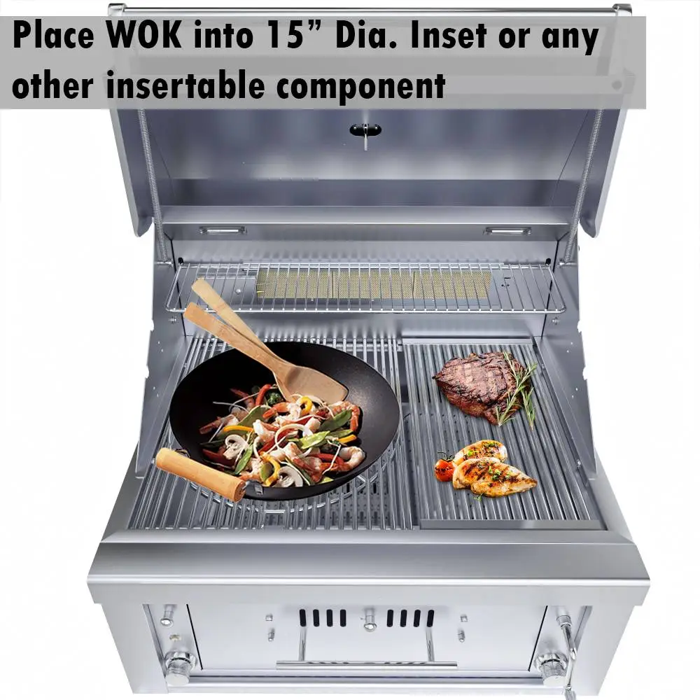 Sunstone 30" Stainless Steel Gas-Hybrid 2 Burner Charcoal/Wood Burning Propane Grill with IR Burner