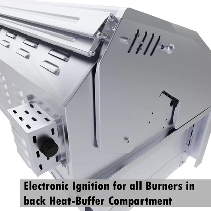 Sunstone 30" Stainless Steel Gas-Hybrid 2 Burner Charcoal/Wood Burning Propane Grill with IR Burner