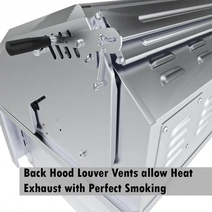 Sunstone 30" Stainless Steel Gas-Hybrid 2 Burner Charcoal/Wood Burning Propane Grill with IR Burner