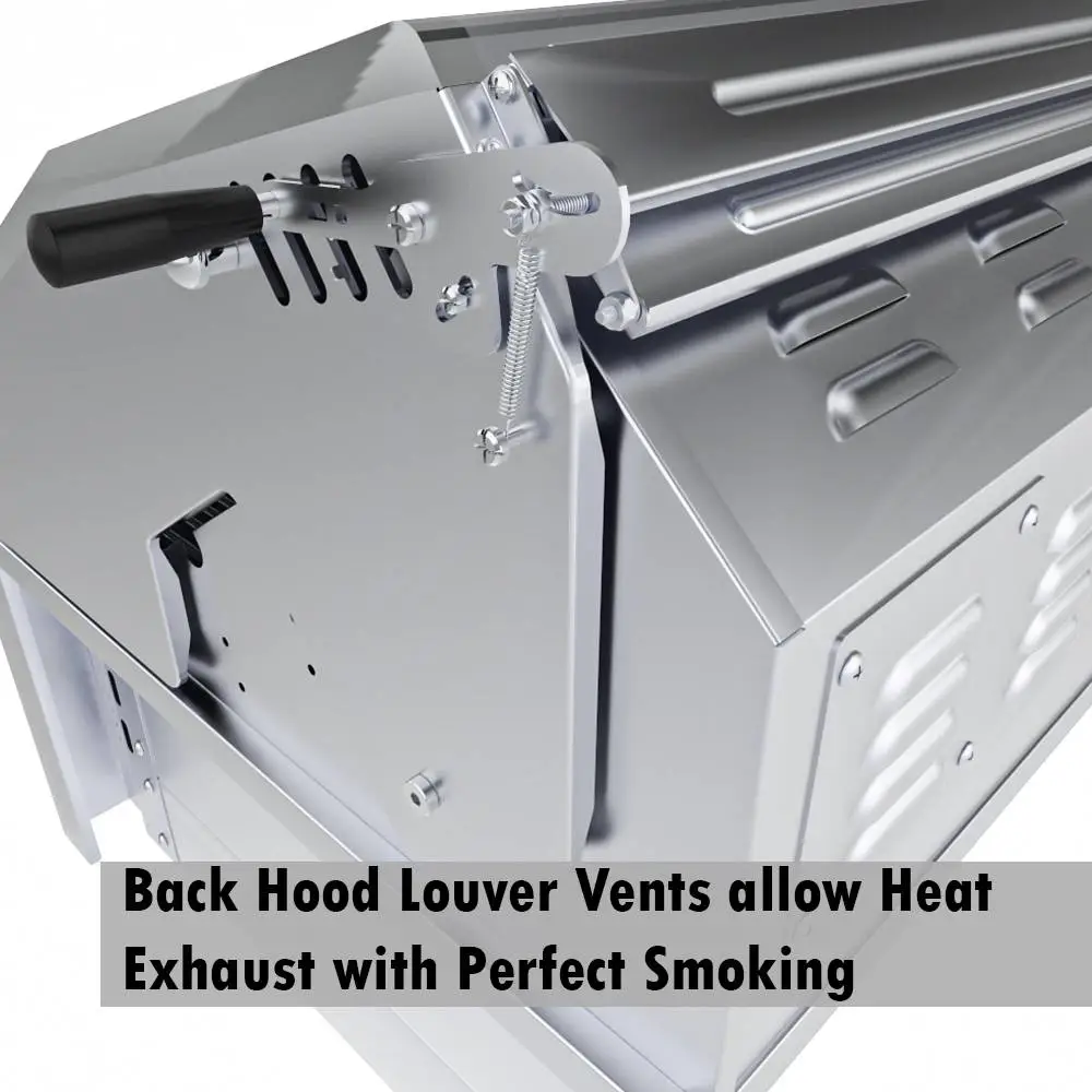 Sunstone 30" Stainless Steel Gas-Hybrid 2 Burner Charcoal/Wood Burning Propane Grill with IR Burner