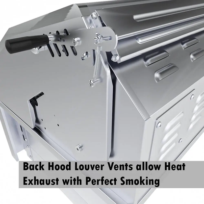 Sunstone 30" Stainless Steel Gas-Hybrid 2 Burner Charcoal/Wood Burning Propane Grill with IR Burner