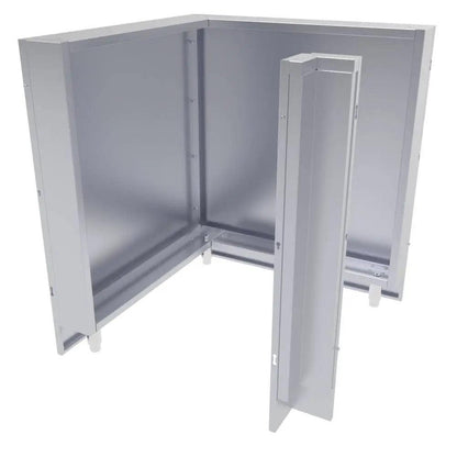 Sunstone 31" x 31" 90 Degree Stainless Steel Back Panel Corner Cabinet Package
