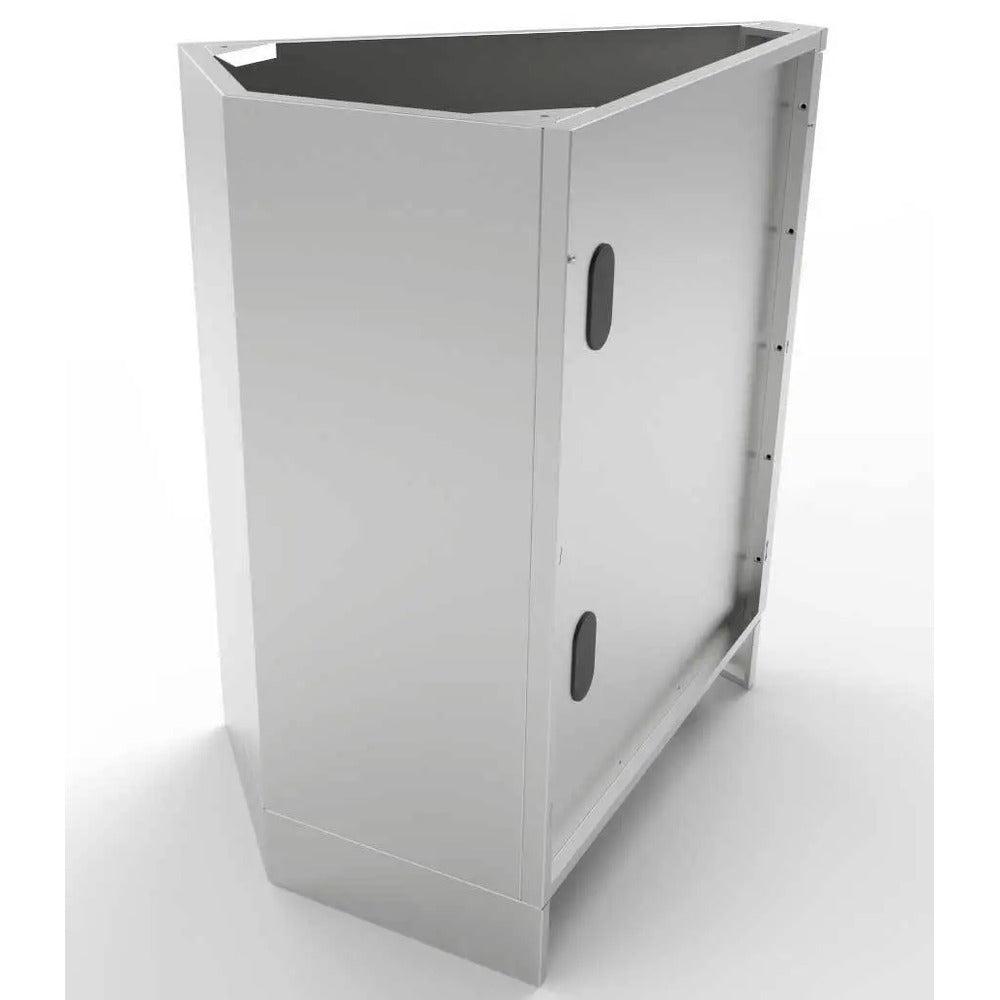 Sunstone 45 Degree Stainless Steel Corner Cabinet with Utility Access