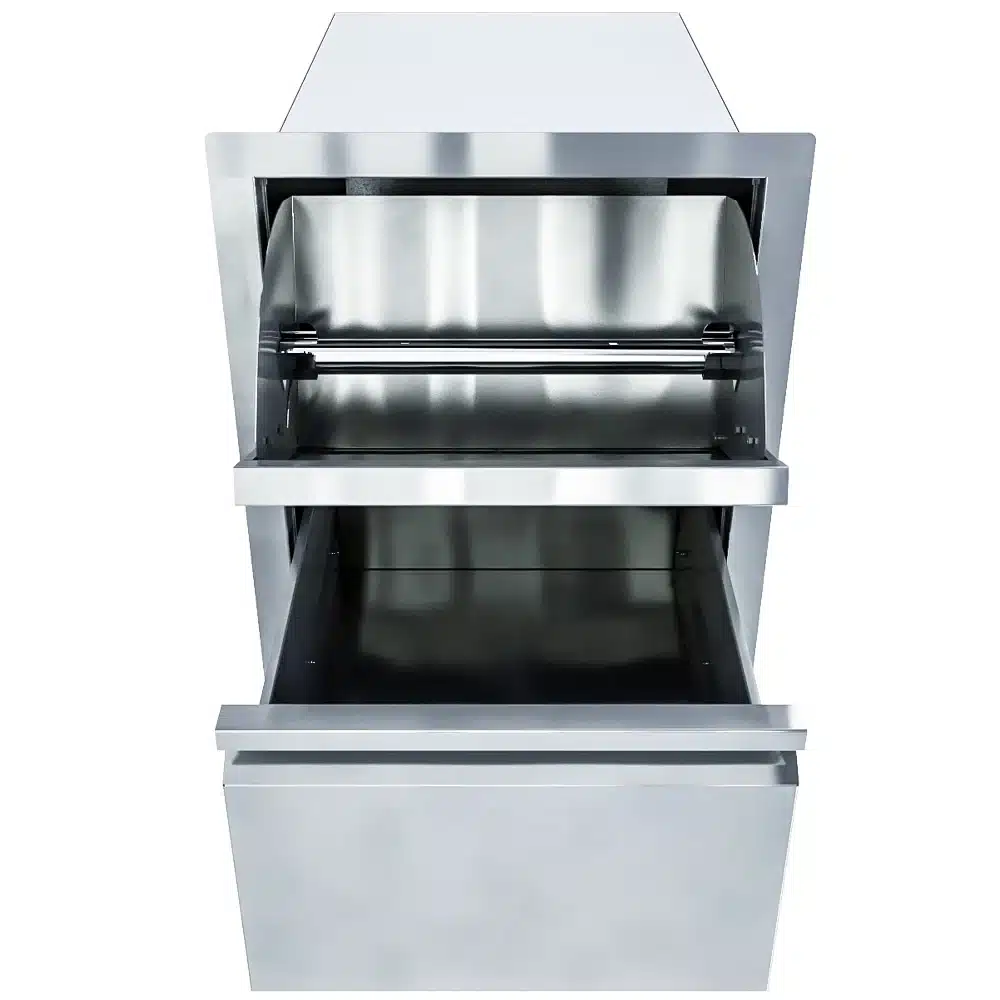 Sunstone Aruba Series 16" Stainless Steel Paper Towel Holder and Drawer Combo