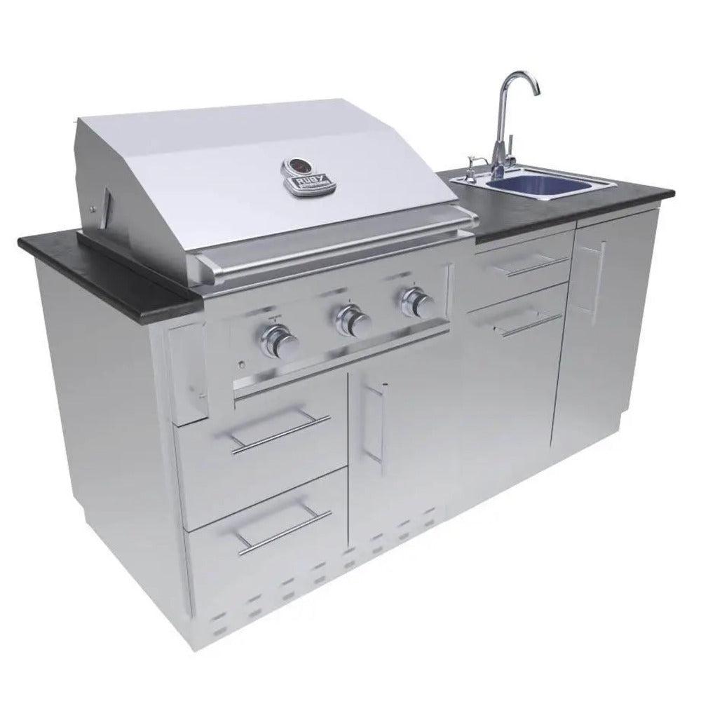 Sunstone Caprice 6ft Stainless Steel Grill & Bar Sink Outdoor Island Package