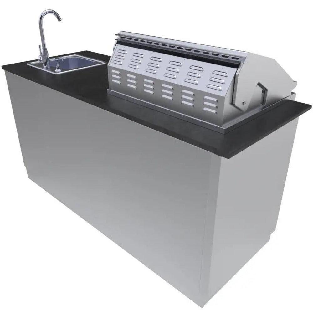 Sunstone Caprice 6ft Stainless Steel Grill & Bar Sink Outdoor Island Package
